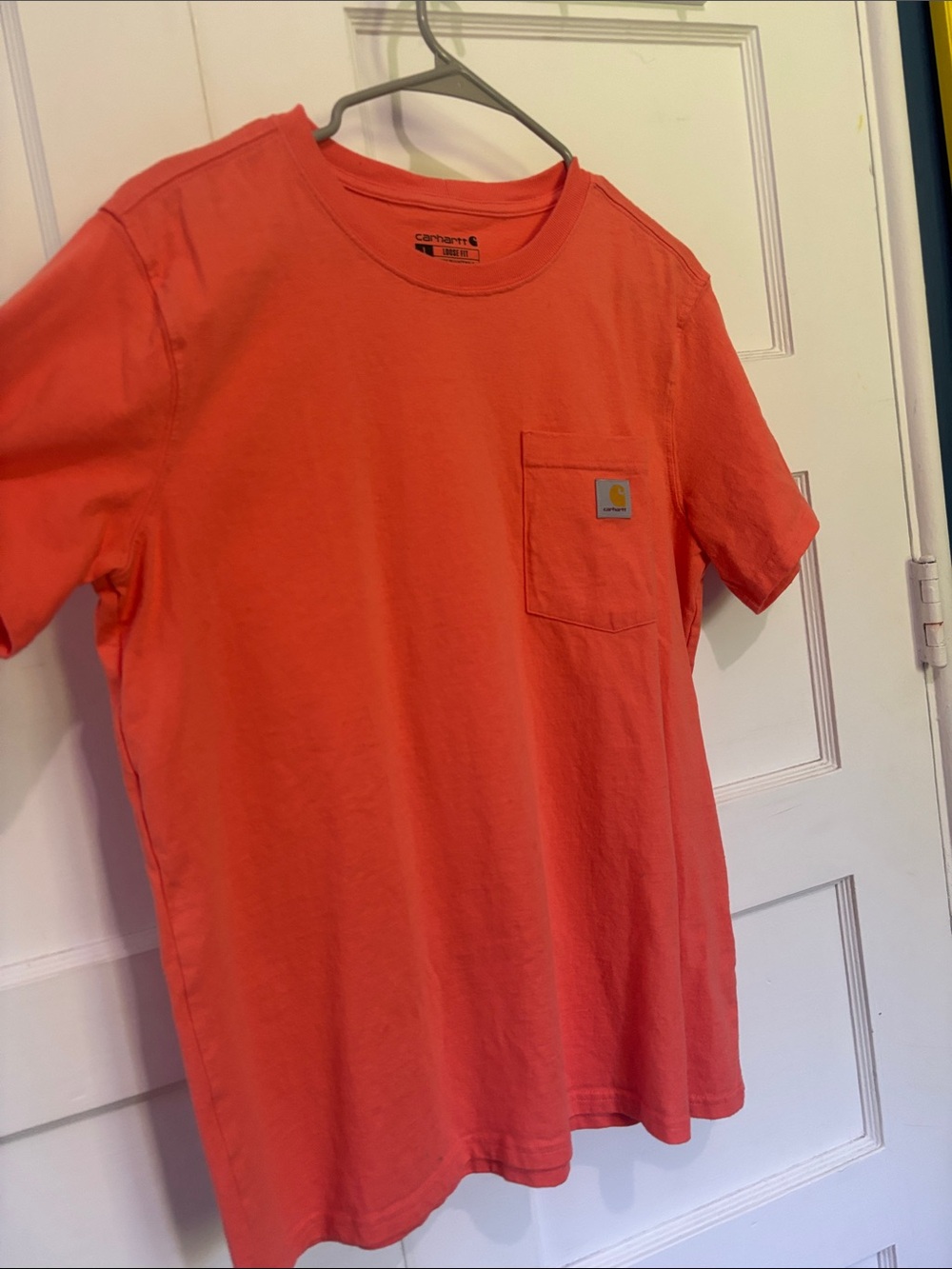 Carhartt | Coral/orange Pocket Tee with Logo Patch
